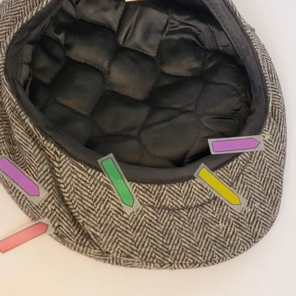 Vintage Wool Herringbone Flat Cap Hat XL Made in USA – Flaws Shown